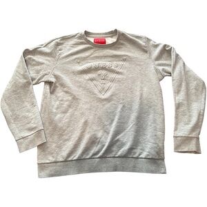 Guess Los Angeles Men's Grey Embossed Triangle Logo Crewneck Sweatshirt Large L